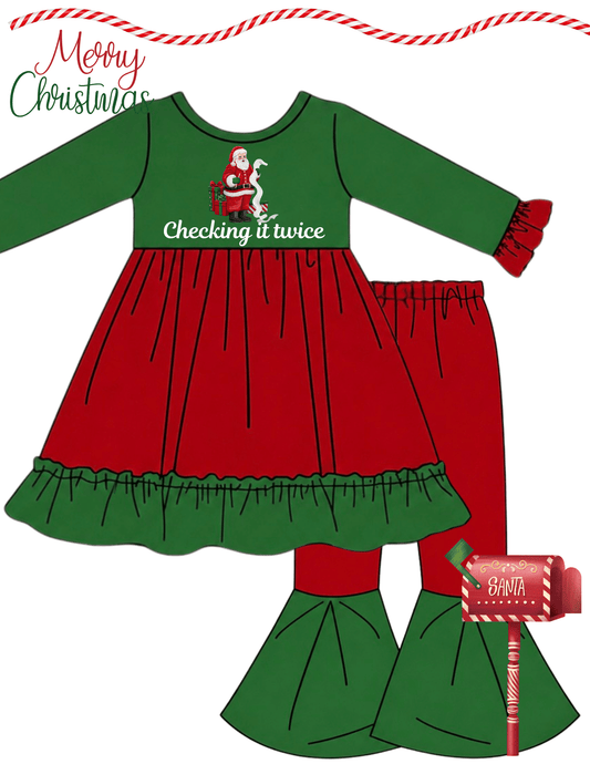 Nice list -ruffle top ( normal length )& flare pants